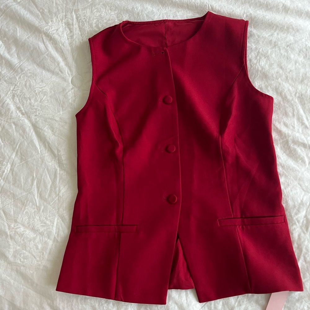 NEW with tag! Dark red tailored waistcoat (vest) size XS